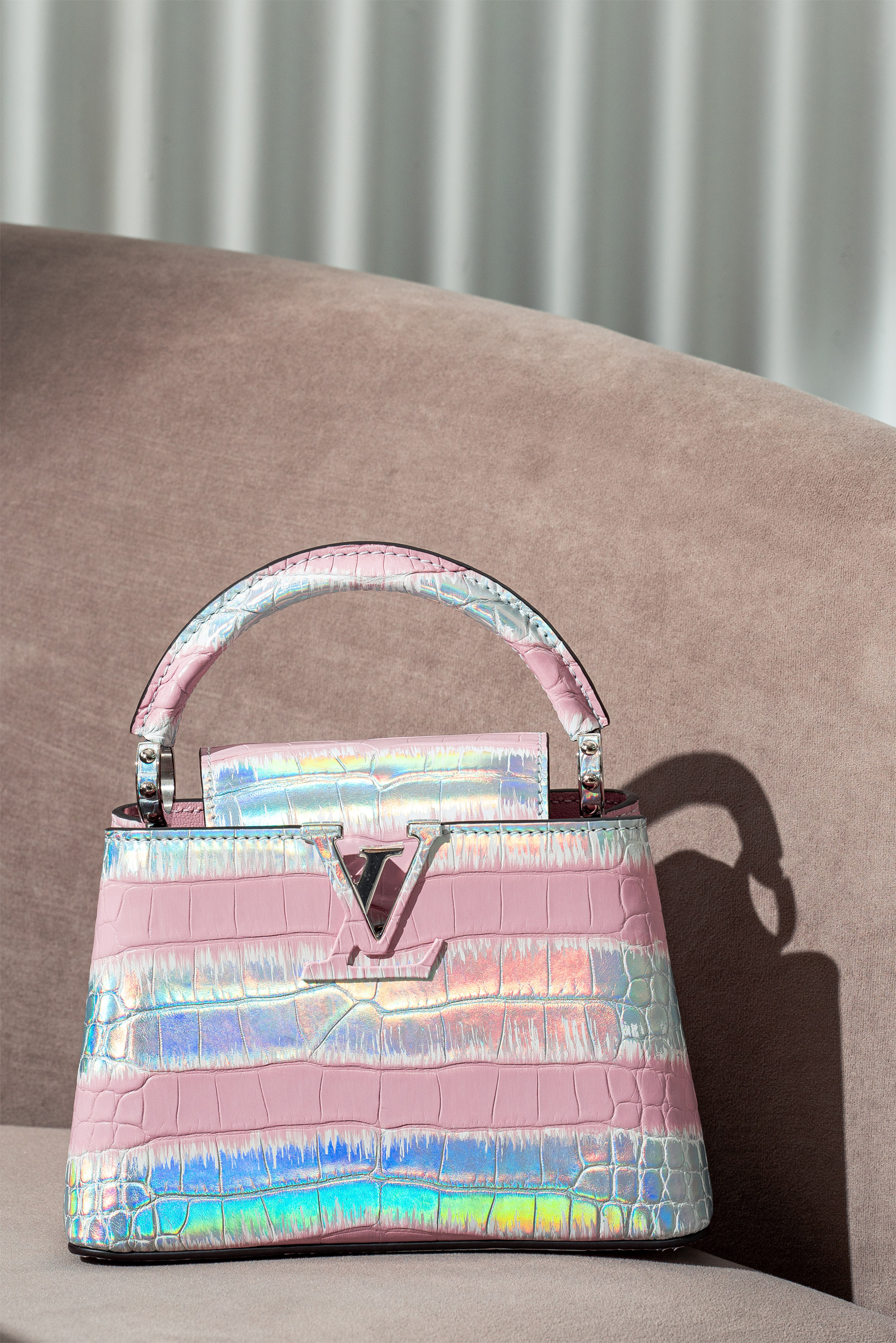 Louis Vuitton Capucines Bag Rainbow Gradient Leather Mini Multicolor
