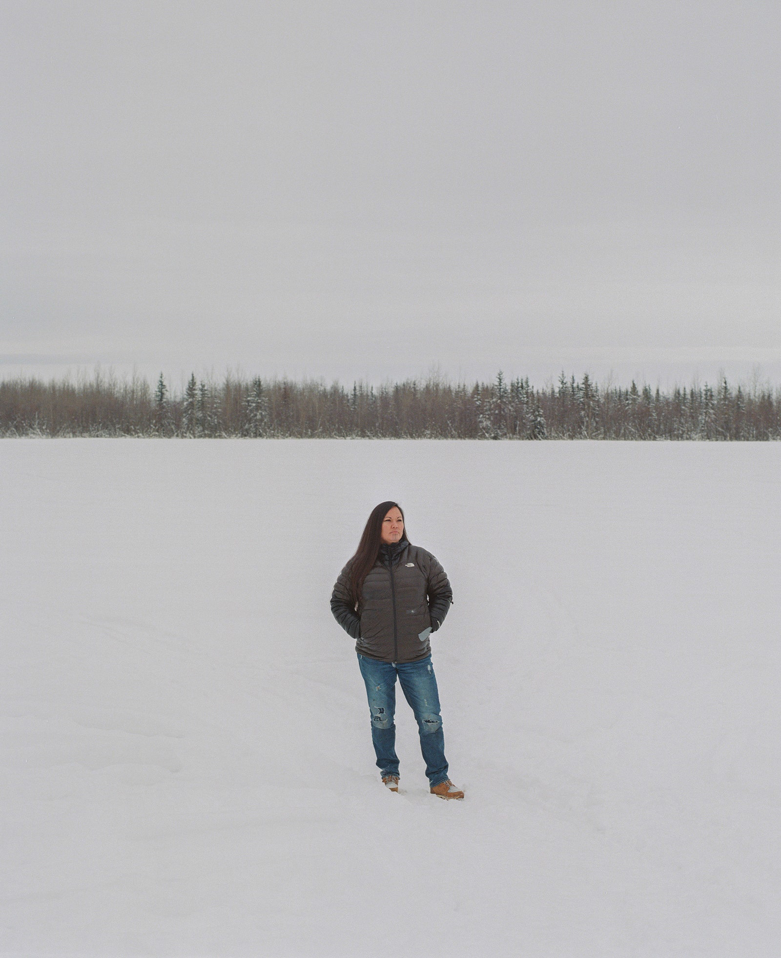 Jody Potts-Joseph on the Tanana River in Fairbanks, AK.