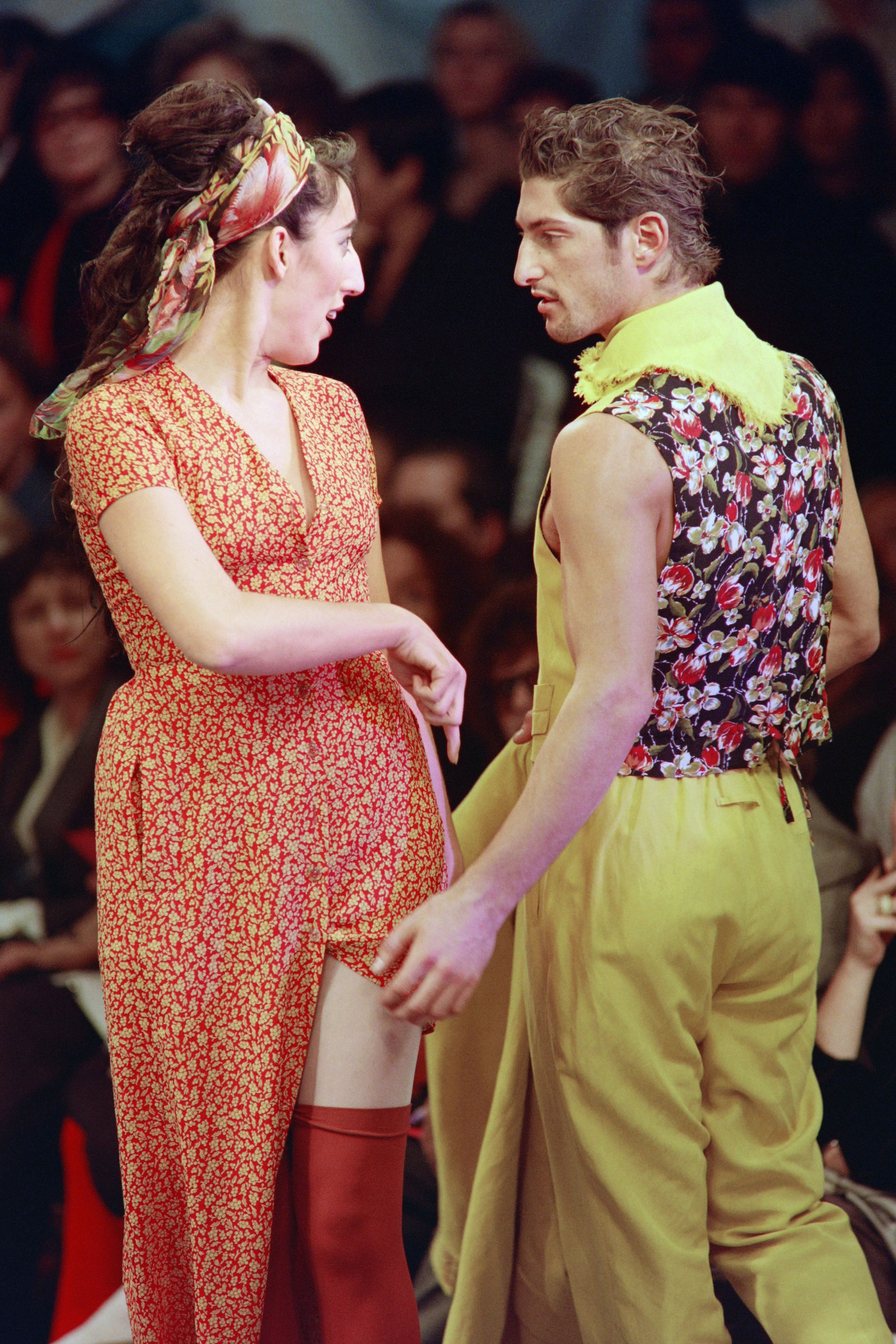 Rossy de Palma and Tony Ward at the spring 1992 Jean Paul Gaultier Show