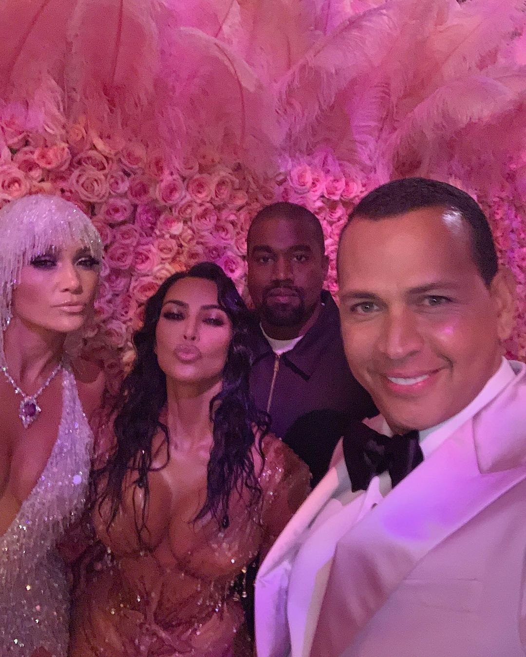Alex Rodriguez took this picture of himself, Jennifer Lopez, Kim Kardashian, and Kanye West in the met gala