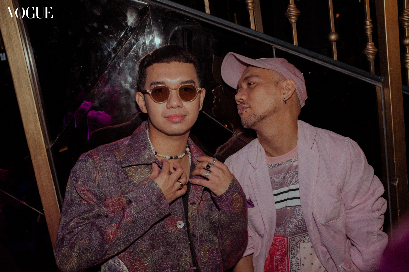 Kelvin Morales and Russell Villafuerte in Vogue Philippines Young Blood Party