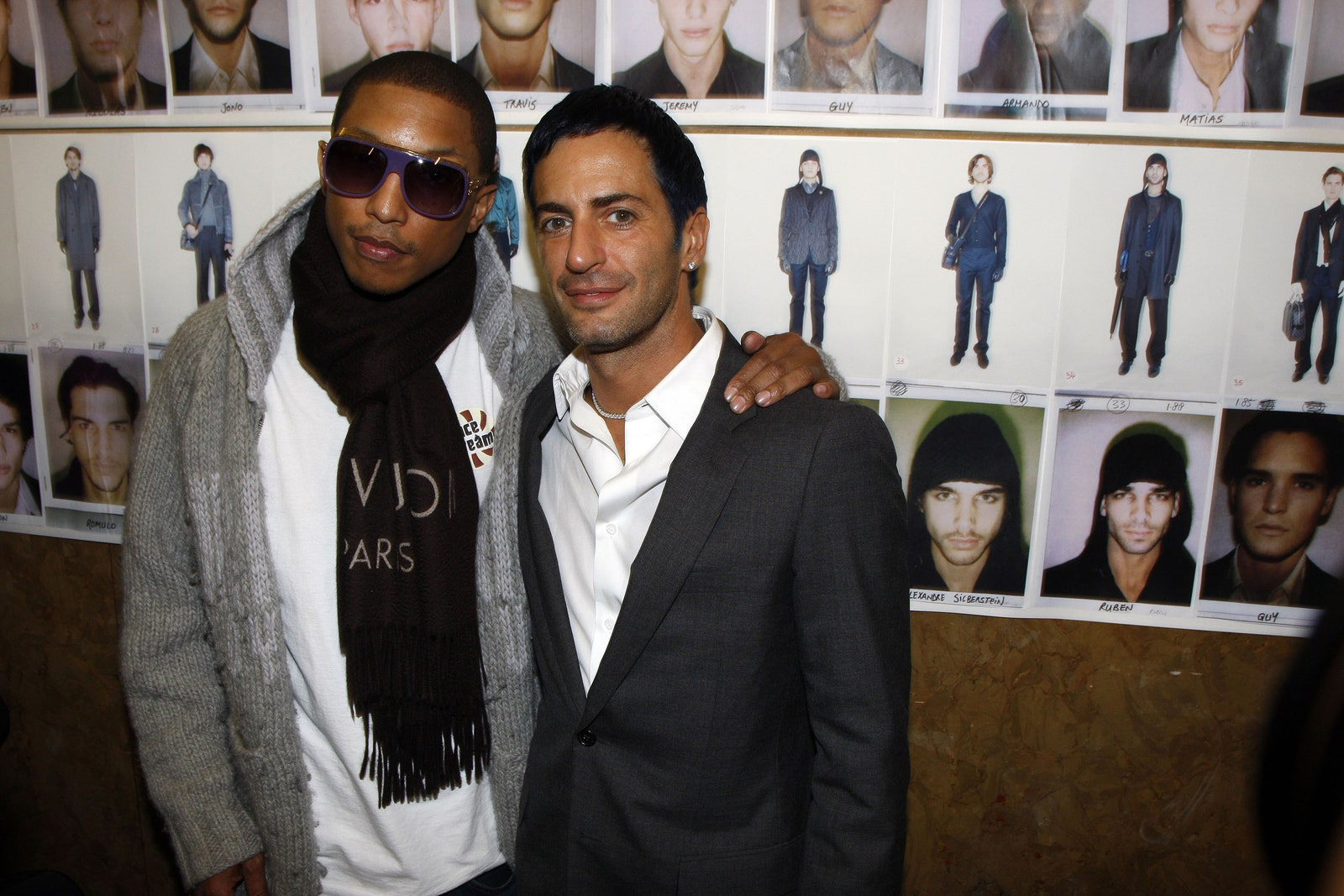 Pharrell Williams first collaborated with Louis Vuitton back in 2004, thanks to Marc Jacobs. Pictured backstage at a Louis Vuitton men’s show in 2008.