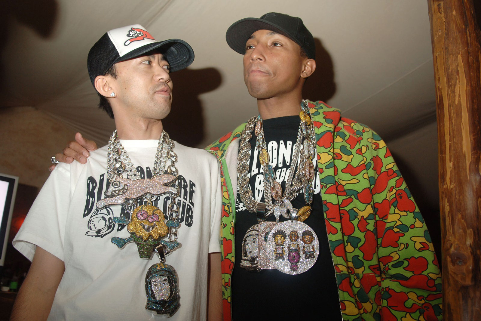 Williams with his closest collaborator Nigo in 2005, the year the duo co-founded Billionaire Boys Club.