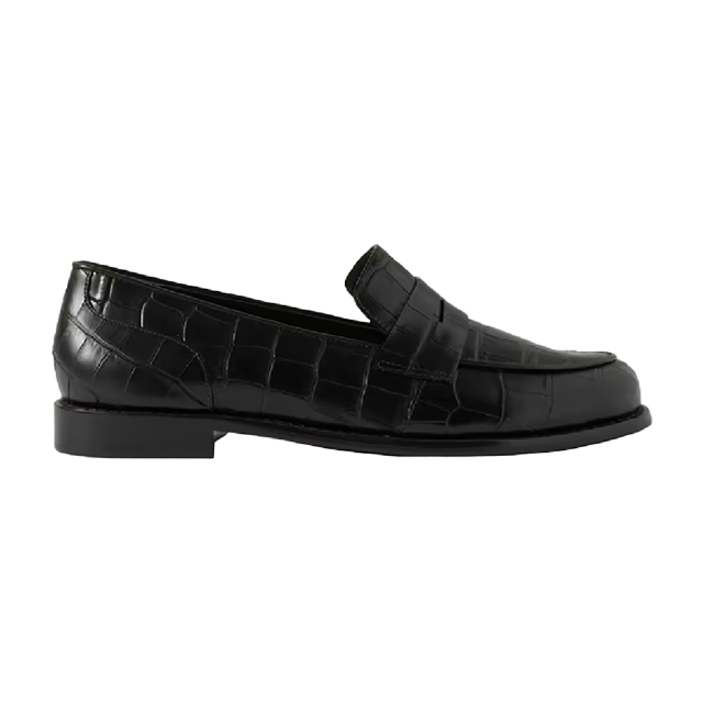 Porte & Paire Croc-Effect Leather Loafers