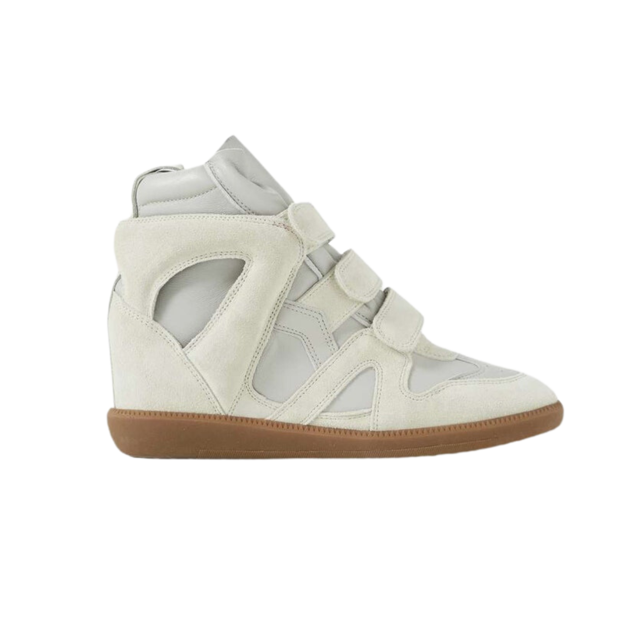 Isabel Marant Buckee suede and leather wedge sneakers