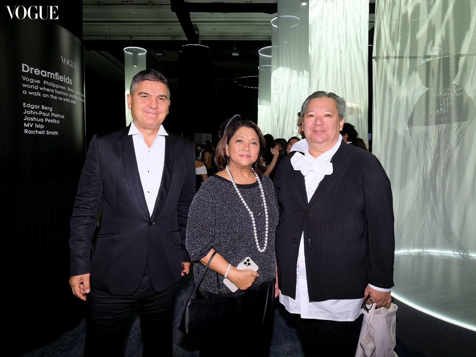 Maricris Floirendo Brias and Jonathan Matti posing at the photo wall at the Vogue Philippines Gala 2023