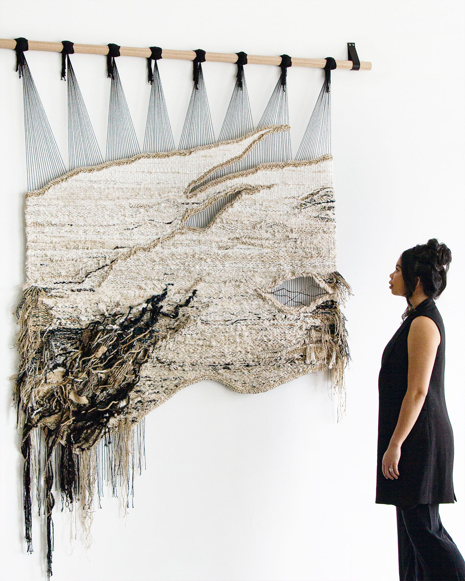 ‘UNDERTOW’ handwoven tapestry by Crossing Threads.