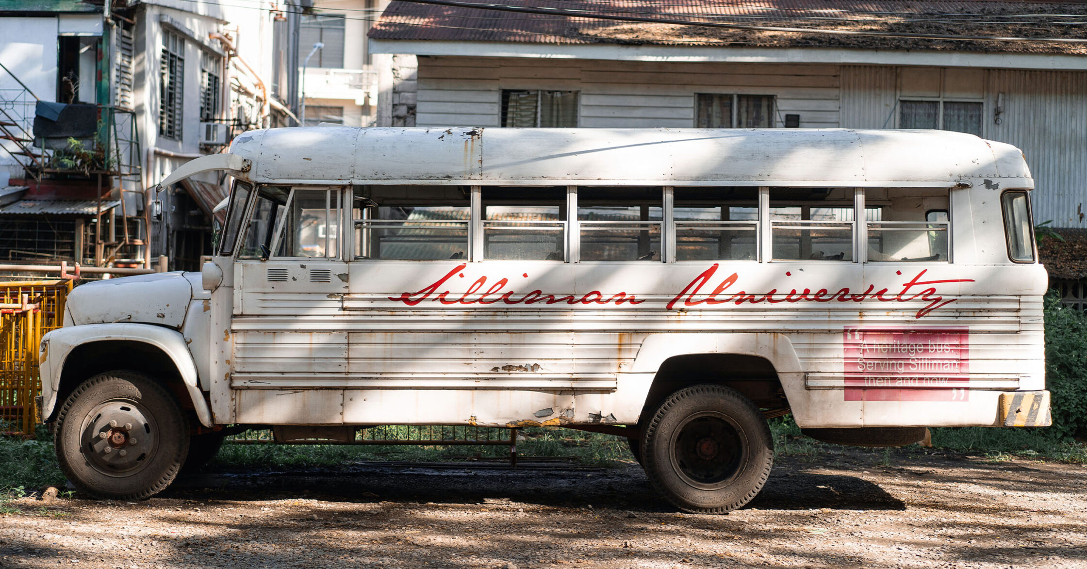 An old Siliman University school bus.