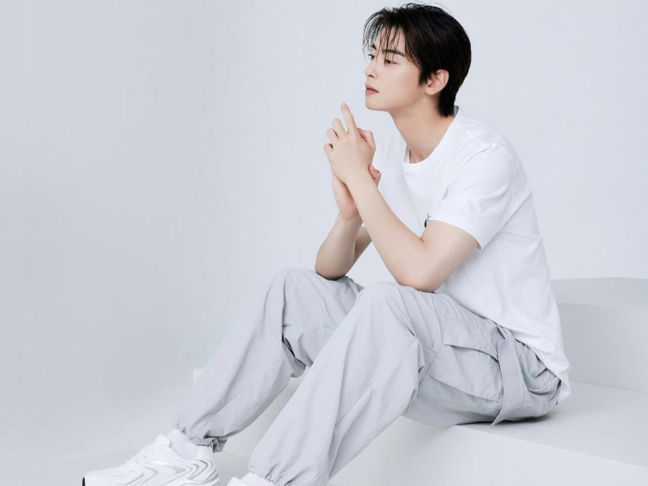 Cha Eun Woo sports a casual cool ensemble for Skechers Tres-Air Uno. Photo courtesy of Skechers