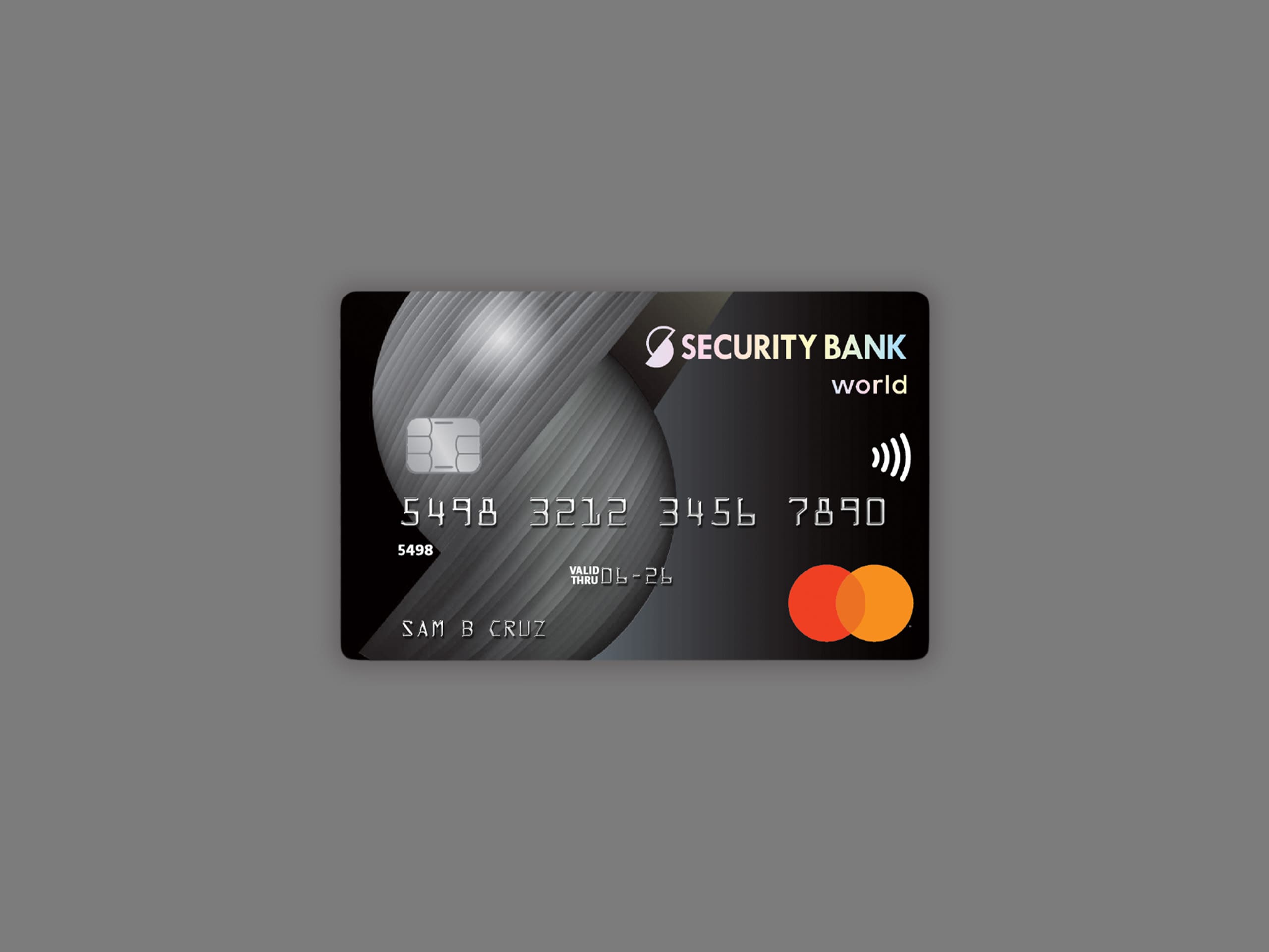 A black Security Bank World Mastercard