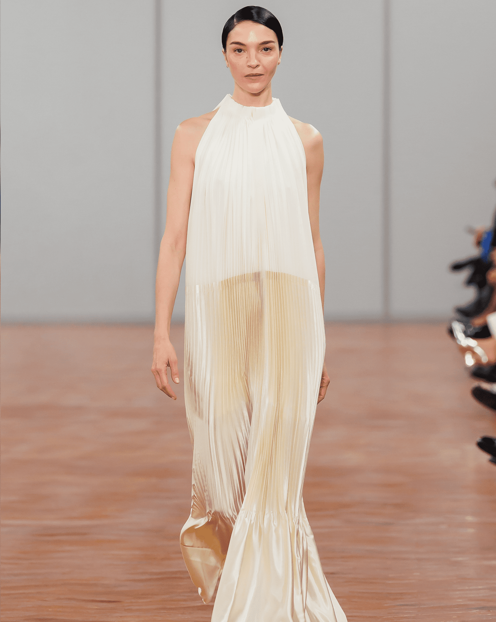Ivory pleated dress from COS