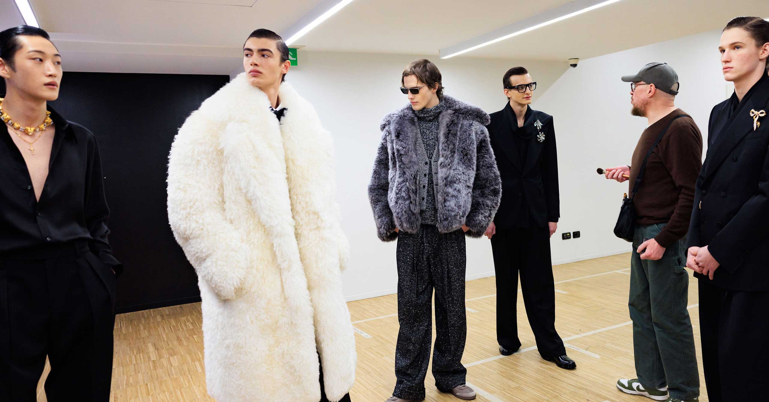 Backstage at the Fall 2025 Menswear Shows in Milan