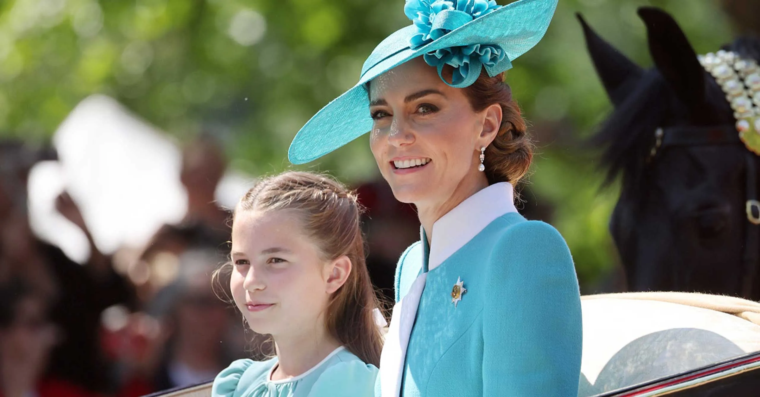 Kate Middleton and Princess Charlotte at Trooping the Colour